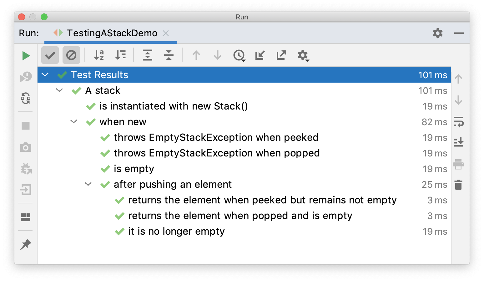 writing tests nested test ide